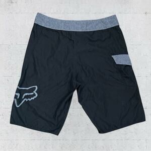 Fox Racing Men’s Logo Boardshorts Black Gray Size 33 Beach Summer Vacation